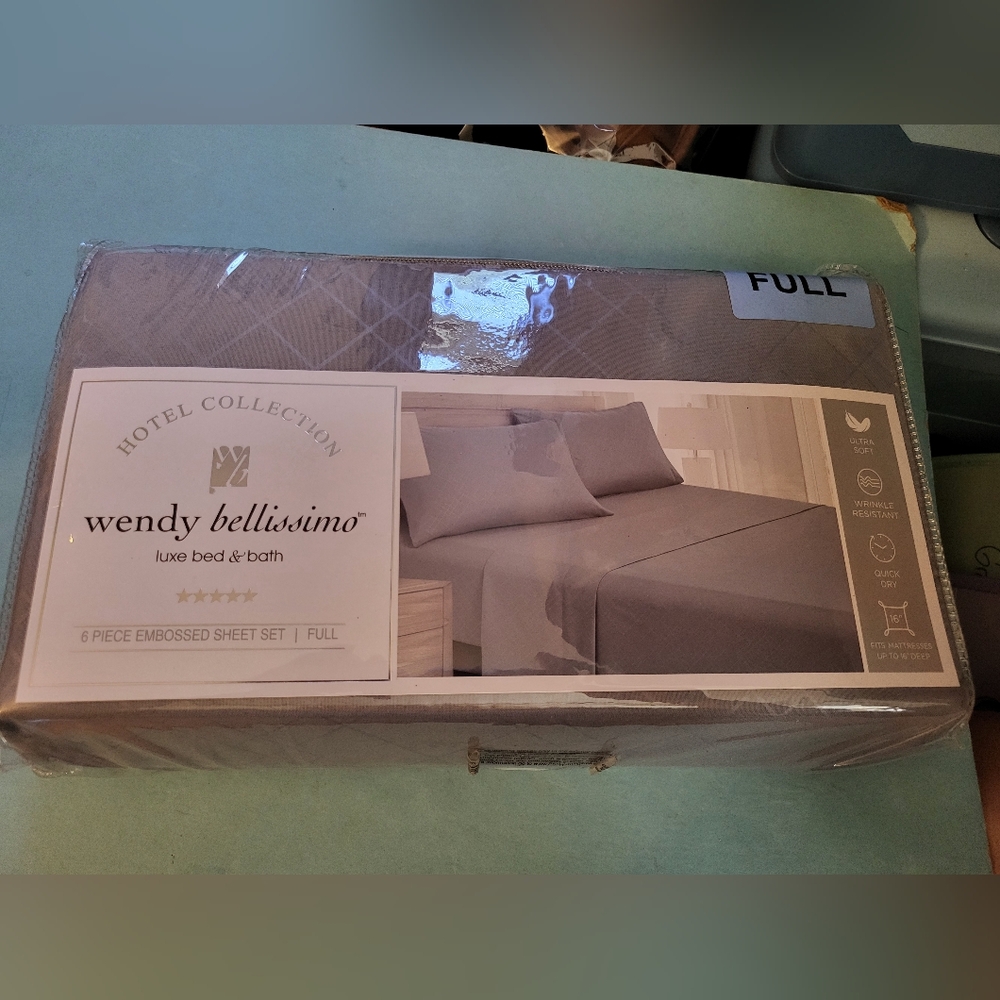 New Bellissimo 6pc Embossed Sheet Set Full